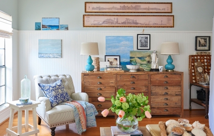 coastal farmhouse bedroom