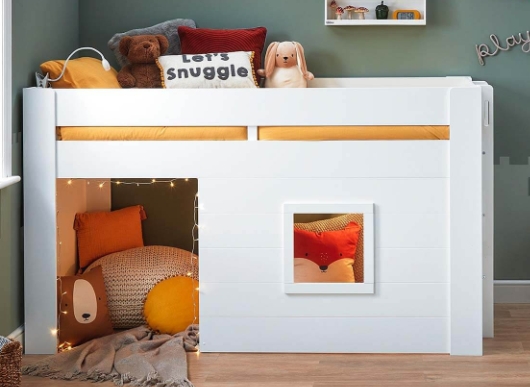 scandinavian high sleeper bed