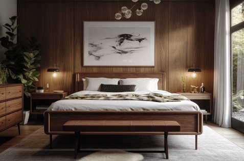 mid century scandinavian bedroom