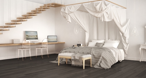 scandinavian canopy bed