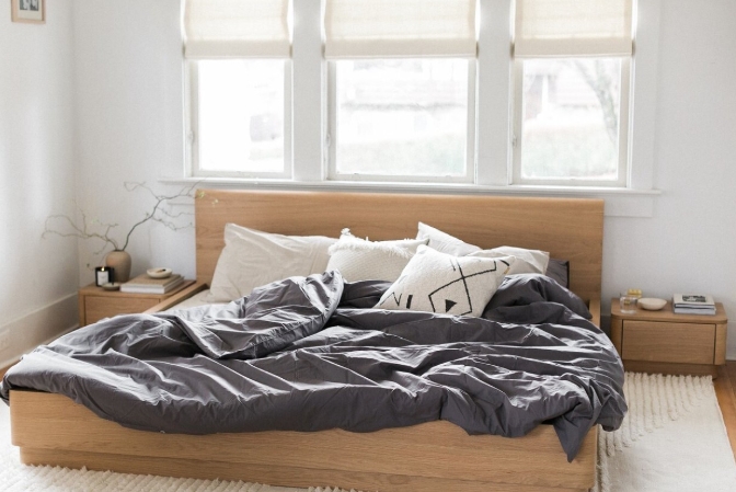 scandinavian king bed frame