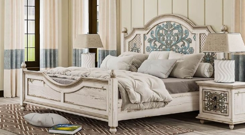 coastal queen platform bed