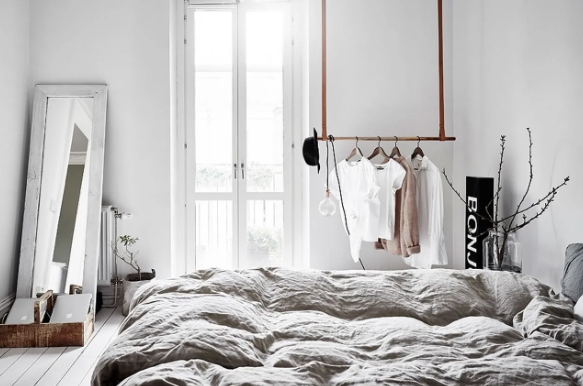 white scandinavian bedroom