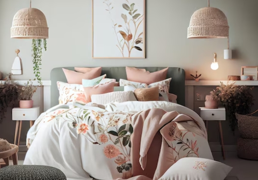 pastel scandinavian bedroom