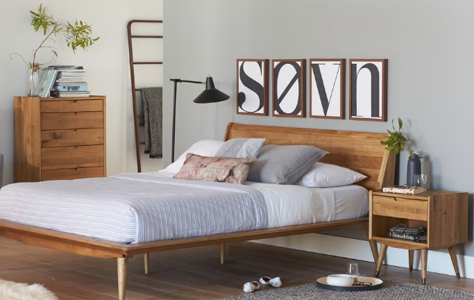 scandinavian style platform bed