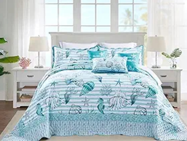 beachy bed spread