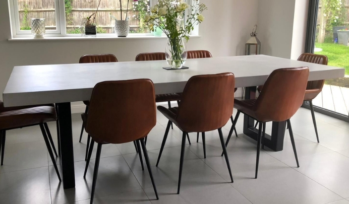 concrete dining table