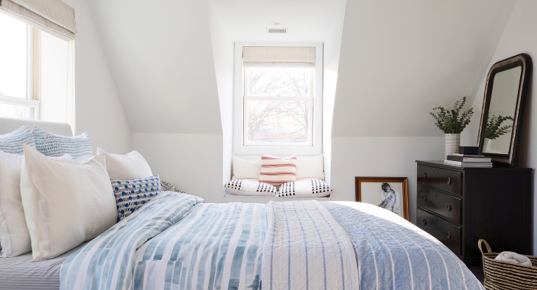 modern beachy bedroom