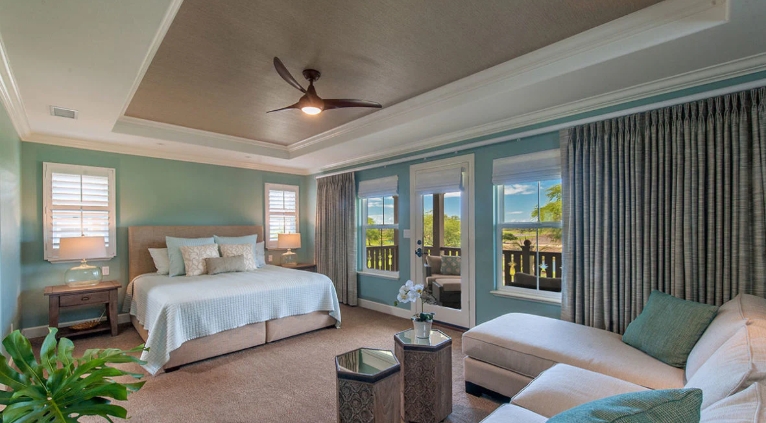 modern beach master bedroom