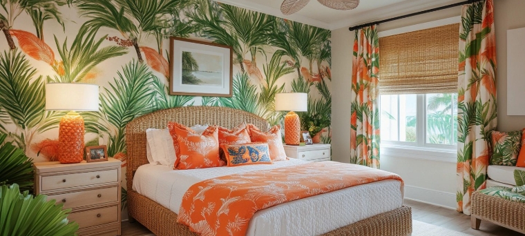 tropical beach themed bedroom